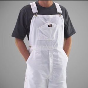dickies white painters bib overalls